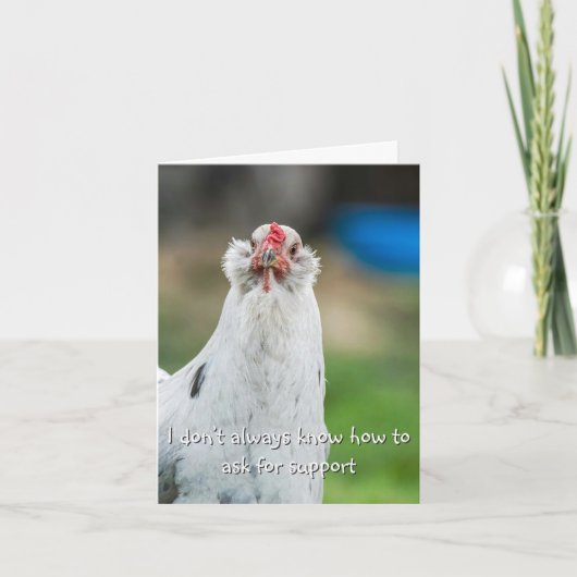 Carte Poulet drôle d'amitié Introverti  (Devant)