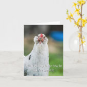 Carte Poulet drôle d'amitié Introverti  (Fleur jaune)