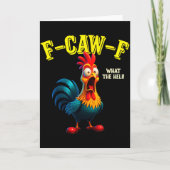 Carte Poulet Drôle F-caw-f Que L'hélico Coq Humour  (Devant)