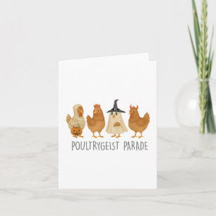 Carte Poulet drôle Halloween, Poulet effrayant Poultryge