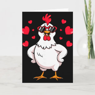 Carte Poulet drôle Saint Valentin Cœur Célibataires Humo