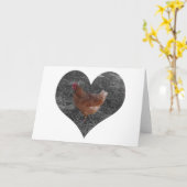 Carte Poulet en forme de coeur (Fleur jaune)