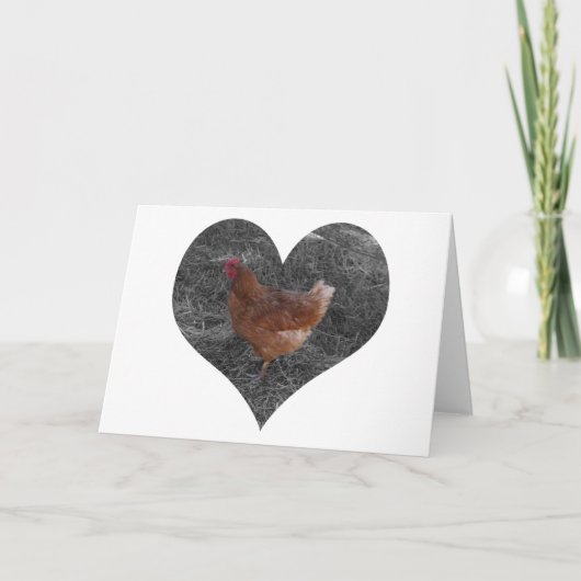 Carte Poulet en forme de coeur (Devant)