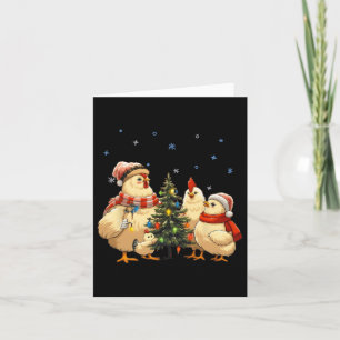 Carte Poulet Feux de Noël Ferme Animaux Drôle Noël Moi