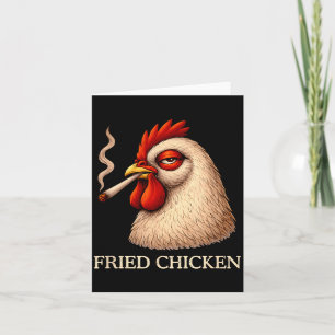 Carte Poulet Frit Fumé Drôle Amateur de Weed 