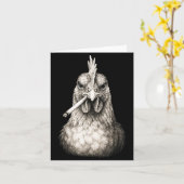 Carte Poulet fumant cigarette drôle Génération Z Mème Fe (Fleur jaune)