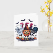 Carte Poulet Halloween Poulet Fantôme Poulets (Fleur jaune)