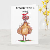 Carte Poulet Heureux (Fleur jaune)