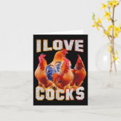 Carte Poulet I Love S (Fleur jaune)