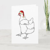Carte Poulet Noël mignon en dessin (Devant)