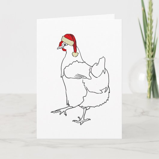 Carte Poulet Noël mignon en dessin (Devant)