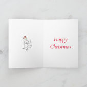 Carte Poulet Noël mignon en dessin (Intérieur)