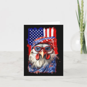 Carte Poulet patriotique américain 4 juillet jour de l'i