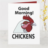 Carte Poulets Bon Matin Drôle Poulets (Fleur jaune)