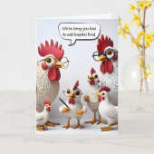 Carte Poulets De Bureau Pour Se Bien Bientôt (Fleur jaune)