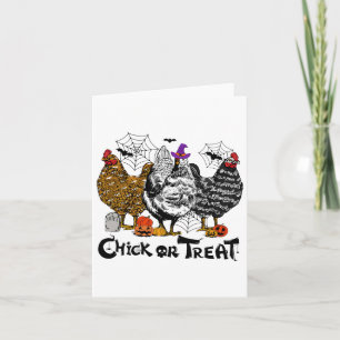 Carte Poulets D'Halloween Ou Treat Pum De Saison Éffraya