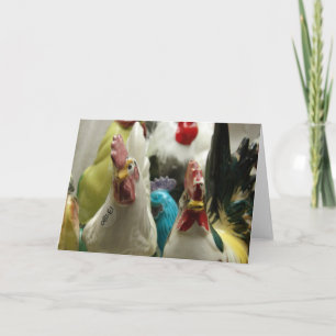 Carte Poulets en verre vintage pour toutes occasions