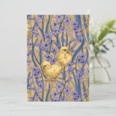 Carte Poulets et hyacinthes jaunes (Debout devant)