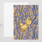Carte Poulets et hyacinthes jaunes (Devant / Derrière)