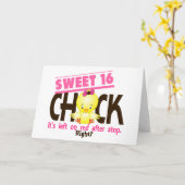 Carte Poulette Sweet 16 2 (Fleur jaune)