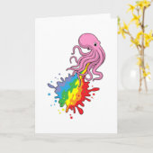 Carte Poulpe arc-en-ciel (Fleur jaune)