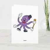 Carte Poulpe en magicien avec chapeau (Dos)