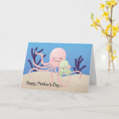 Carte Poulpe, le jour de mère heureux… (Fleur jaune)