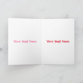 Carte Poulpe mignon et heureux portant un chapeau de Noë (Intérieur)