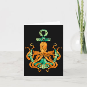 Carte Poulpe monstre marin cadeau ancre pieuvre