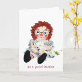 Carte Poupée de cerf pour grand-mère (Fleur jaune)