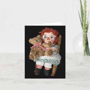 Carte Poupée en cerf avec ours en peluche