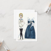 Carte Poupée en papier Angelique (Devant/Arrière en situation)