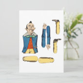 Carte poupée en papier vieil homme bizarre coupée (Debout devant)