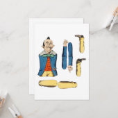 Carte poupée en papier vieil homme bizarre coupée (Devant/Arrière en situation)