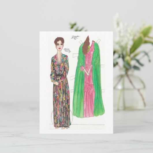 Carte Poupée papier Amanda (Debout devant)