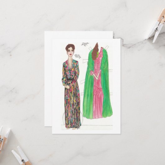 Carte Poupée papier Amanda (Devant/Arrière en situation)