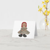 Carte Poupée Raggedy (Fleur jaune)