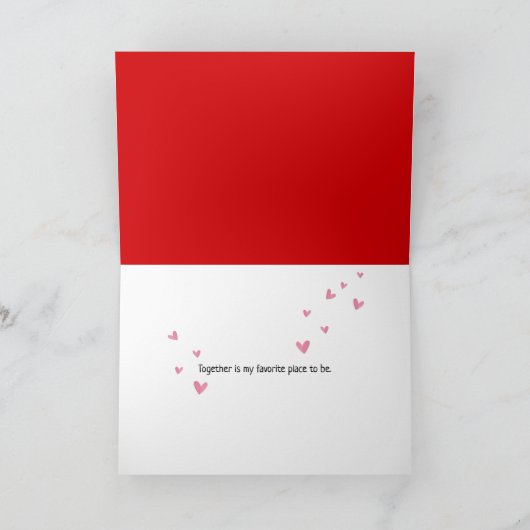 Carte Poupée romantique et ours (Intérieur)