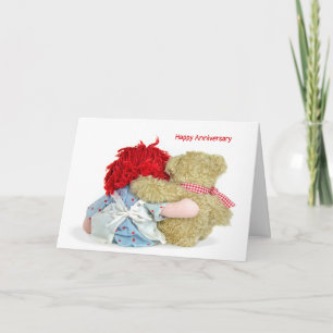 Carte Poupée romantique et ours