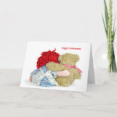 Carte Poupée romantique et ours (Devant)