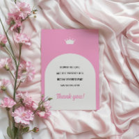 Carte Poupée Rose Chaud, Carte de remerciements Po