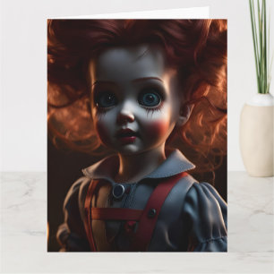 Carte Poupée Thème Horreur Épouvantable Effrayant Creepy
