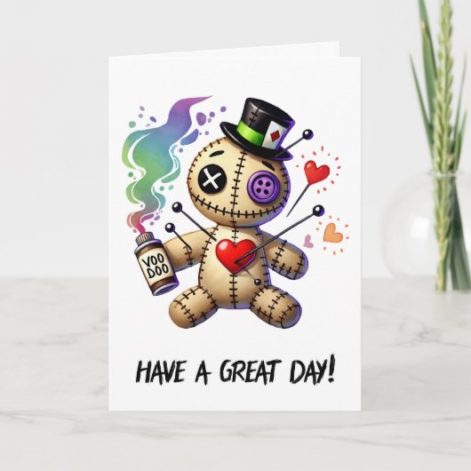 Carte Poupée vaudou de voeux pour une excellente journée (Devant)
