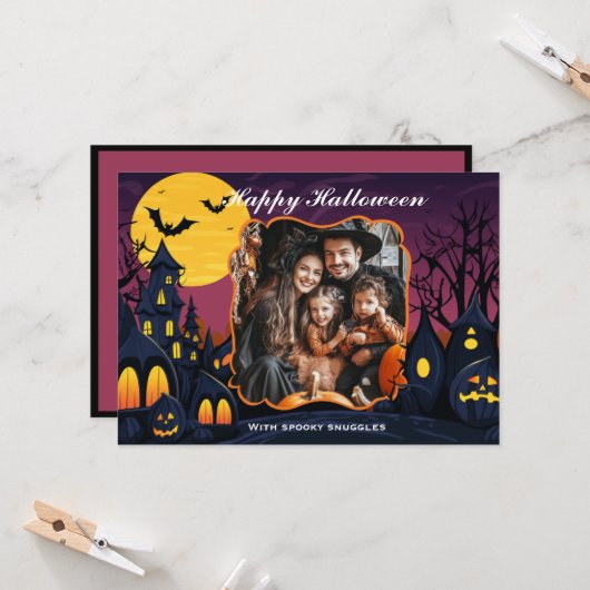 Carte Poupées Éffrayantes d'Halloween (Devant/Arrière en situation)