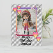 Carte Poupées photo bébé, personnalisées, passe-temps (Debout devant)