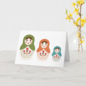 Carte Poupées russes d'emboîtement (Fleur jaune)