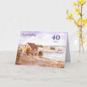 Carte Pour 40e anniversaire Fisherman House Norvège (Fleur jaune)