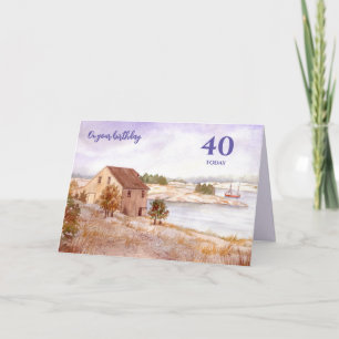 Carte Pour 40e anniversaire Fisherman House Norvège