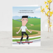 Carte pour Ado ou Tween Boy Thinking of You Skateboard (Fleur jaune)