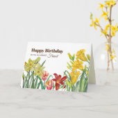 Carte Pour Ami à Anniversaire Fleur de printemps orange  (Fleur jaune)